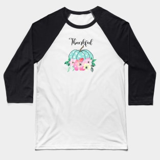 Turqouise pumpkin thankful Baseball T-Shirt